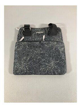 Baggallini Horizon Crossbody Bag with Wristlet in MidnightBlossom, Washable Mate